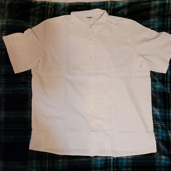 ⭐️Men's white button up short sleeve shirt - Picture 1 of 6